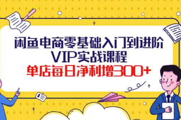 闲鱼电商零基础入门到进阶VIP实战课程，单店每日净利增300+（37节课）