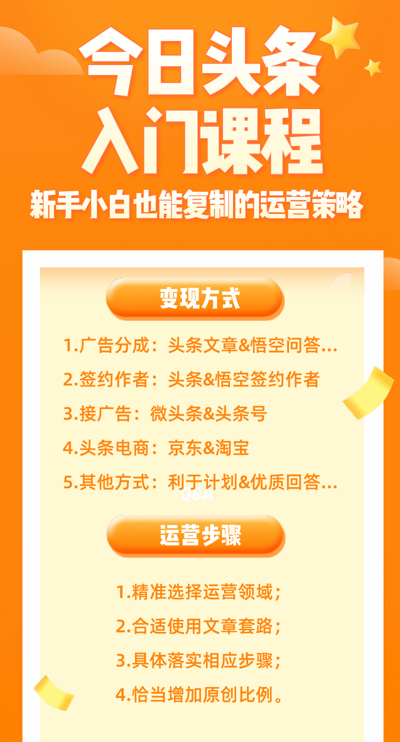 今日头条入门课程：新手小白也能复制的运营策略